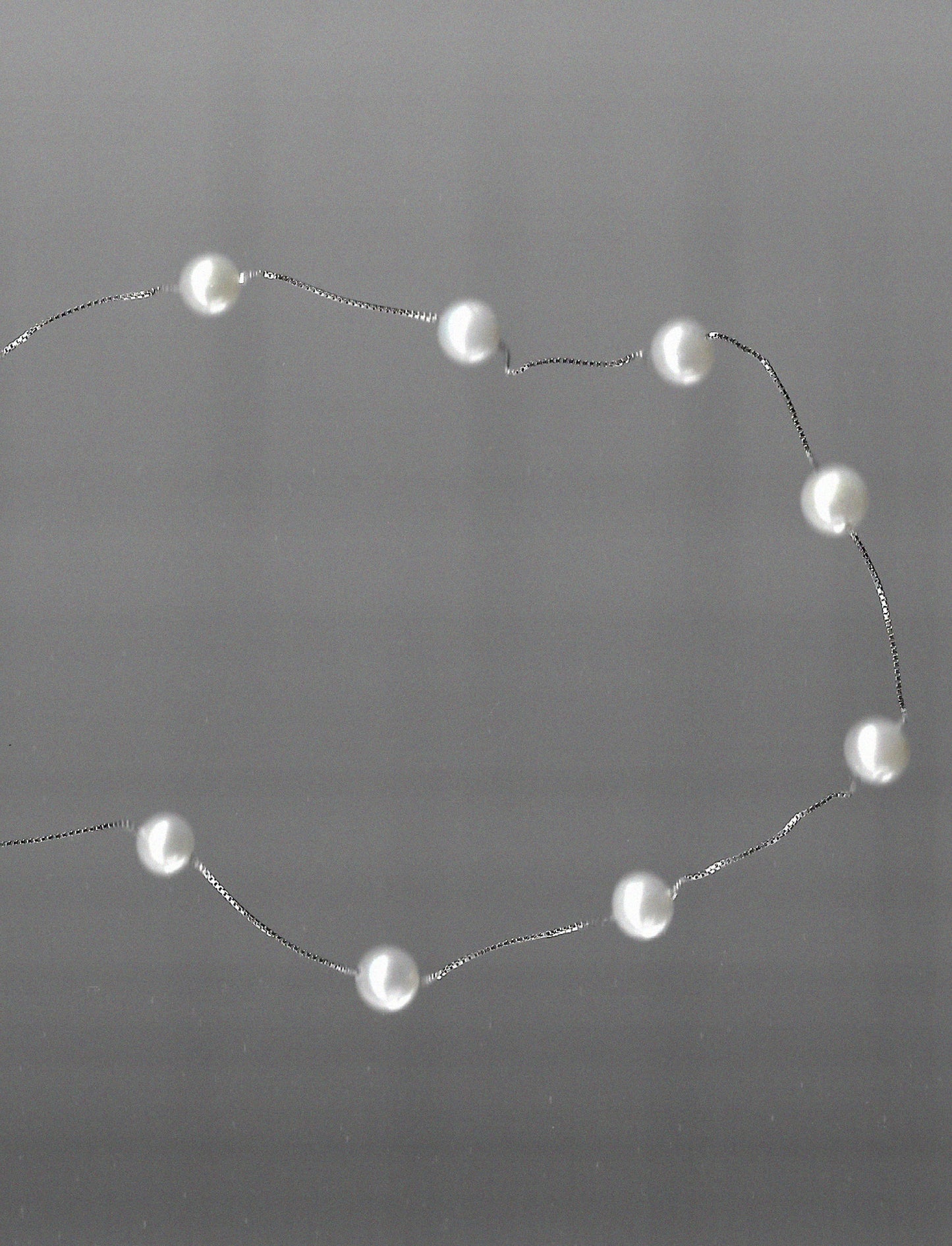 White Anchor Necklace close-up — Pryte white freshwater pearl necklace